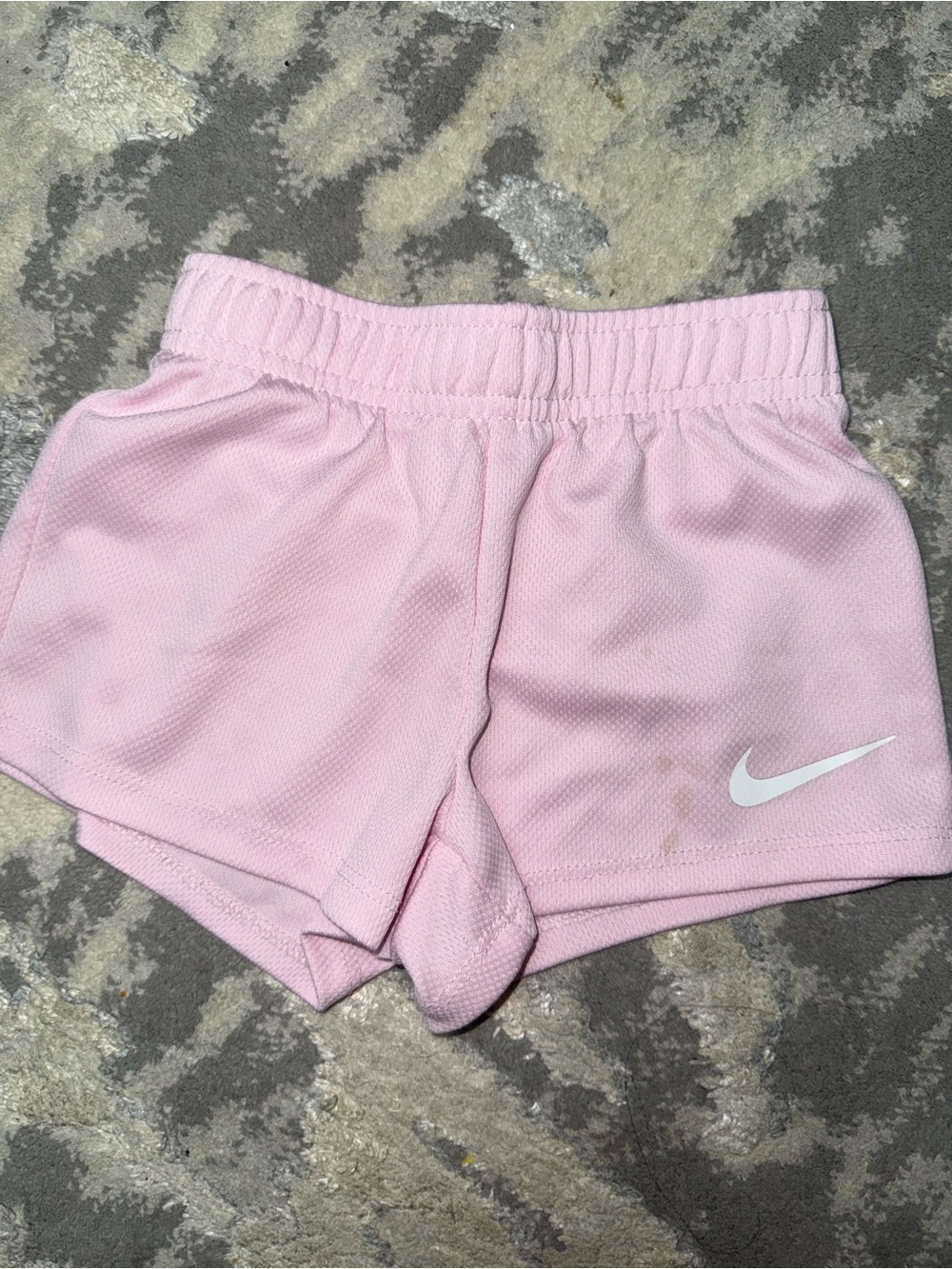 Nike Light Pink Toddler Athletic Shorts with White Swoosh
